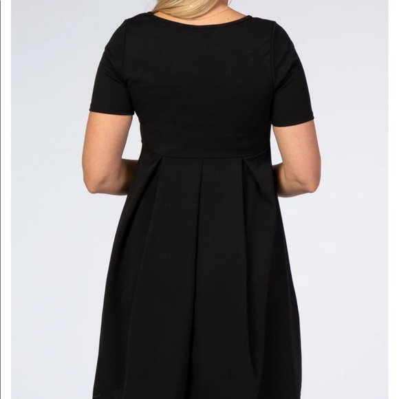 Black Front Pleat Maternity Dress - PinkBlush - Picture 8 of 8